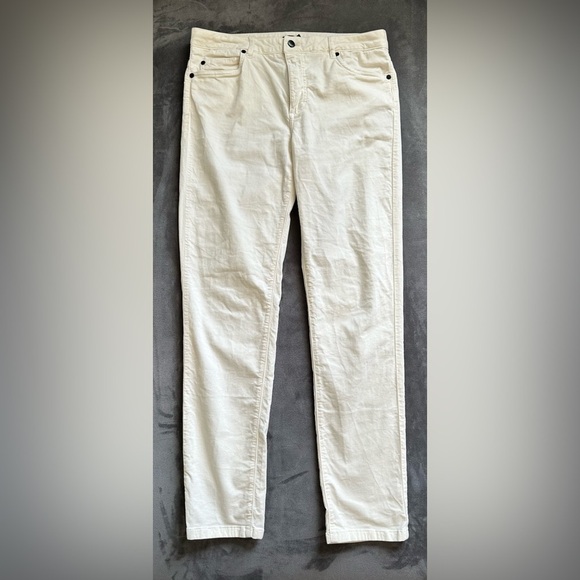 J. McLaughlin women’s size 8 textured cotton light cream pants slacks ex cond - Picture 1 of 10